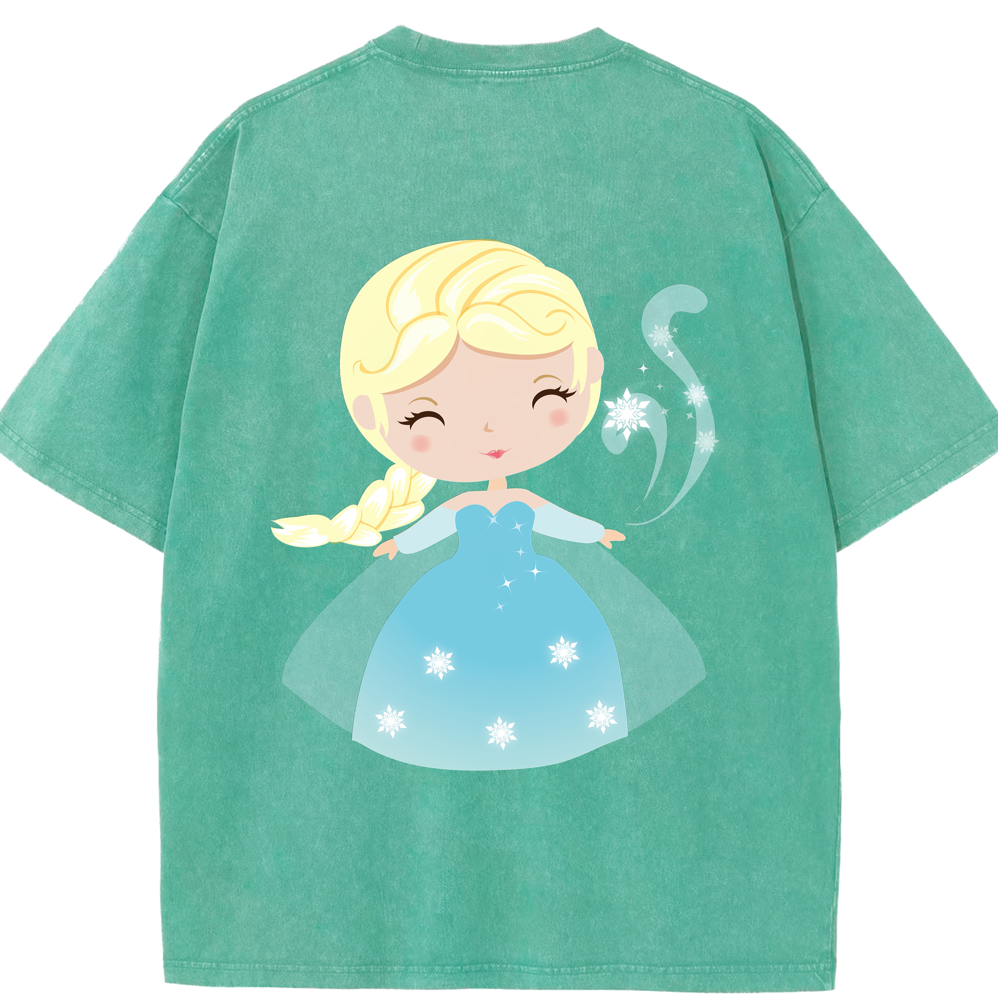 （画像用） アナと雪の女王 アンナ エルサ Frozen Anna Elsa 綿100% ヴィンテージ風 半袖Tシャツ（背面プリント）